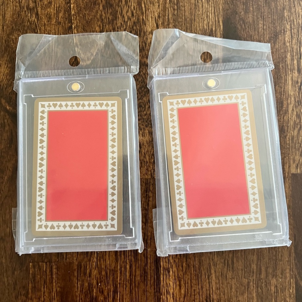 Tiffany & Co Playing Cards (2) in Clear Plastic Card Sleeves.